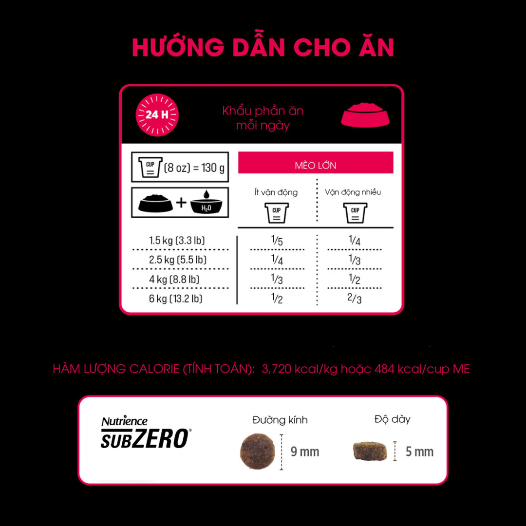 [500g - 1.8Kg] Hạt Nutrience Subzero Cho Mèo Mọi Lứa Tuổi