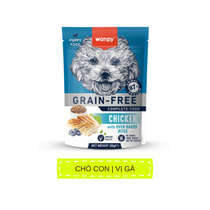 Hạt Wanpy Cho Chó Mèo, Mix Viên Thịt Nướng, Không Ngũ Cốc, Nhiều Vị, Túi 500g