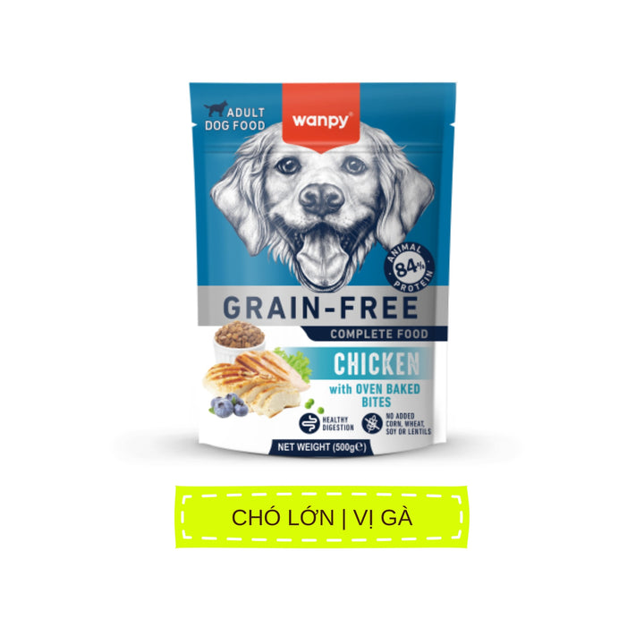 Hạt Wanpy Cho Chó Mèo, Mix Viên Thịt Nướng, Không Ngũ Cốc, Nhiều Vị, Túi 500g