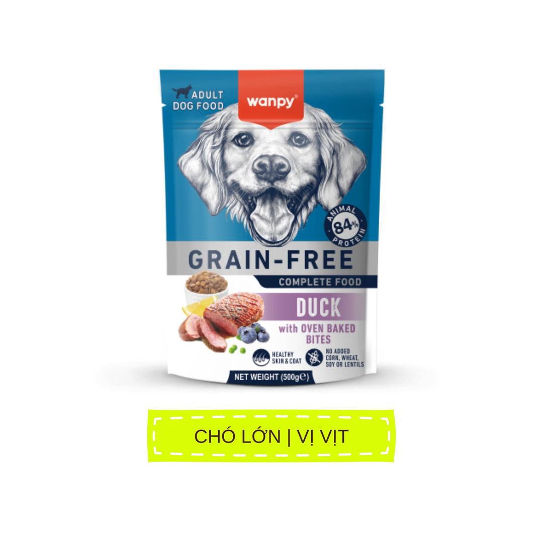 Hạt Wanpy Cho Chó Mèo, Mix Viên Thịt Nướng, Không Ngũ Cốc, Nhiều Vị, Túi 500g