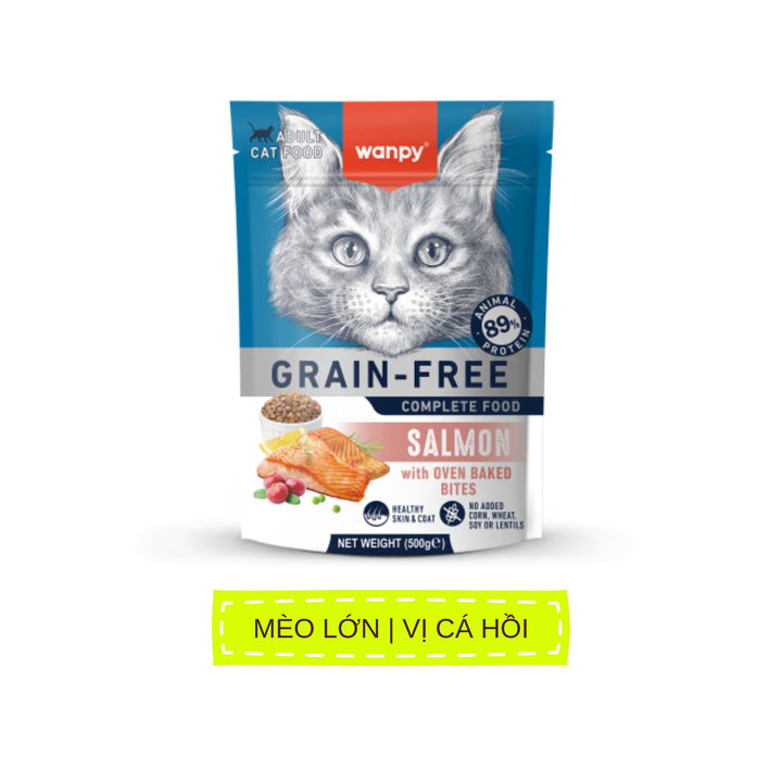 Hạt Wanpy Cho Chó Mèo, Mix Viên Thịt Nướng, Không Ngũ Cốc, Nhiều Vị, Túi 500g