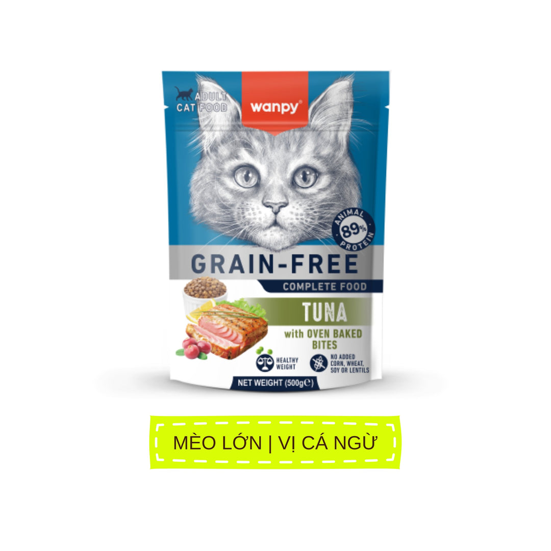 Hạt Wanpy Cho Chó Mèo, Mix Viên Thịt Nướng, Không Ngũ Cốc, Nhiều Vị, Túi 500g