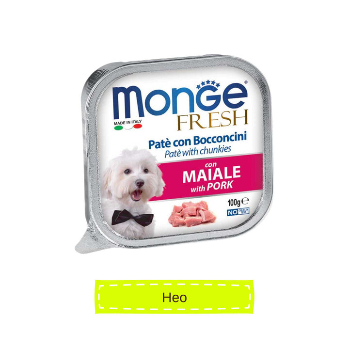 [Combo 12 hộp] Pate cho chó Monge nhiều vị, nhập khẩu từ Ý, 100g