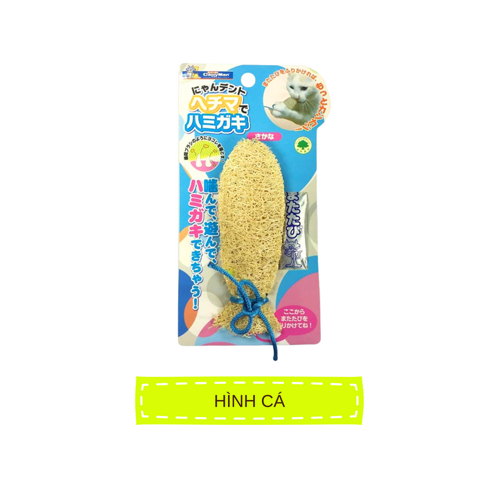 Đồ Chơi Xơ Mướp CattyMan Cho Mèo, Hình Cá & Hình Mặt Mèo