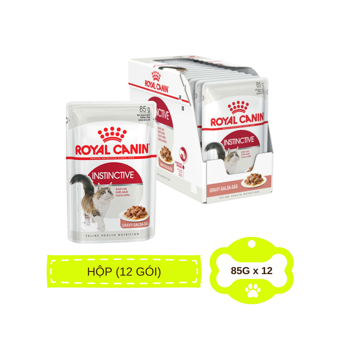 [Combo 3 - 12 Gói] Gói Pate Mèo Trưởng Thành Royal Canin Instinctive Gravy, Gói 85g