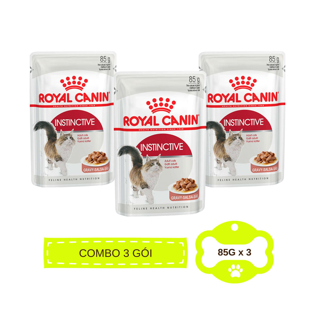 [Combo 3 - 12 Gói] Gói Pate Mèo Trưởng Thành Royal Canin Instinctive Gravy, Gói 85g
