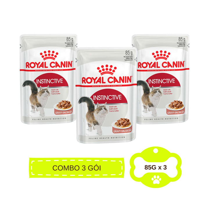 [Combo 3 - 12 Gói] Gói Pate Mèo Trưởng Thành Royal Canin Instinctive Gravy, Gói 85g