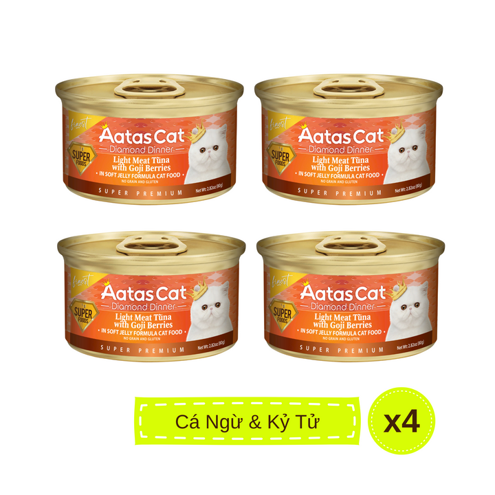 Pate Aatas Diamond Cao Cấp Mèo Mọi Lứa Tuổi Lon 80G