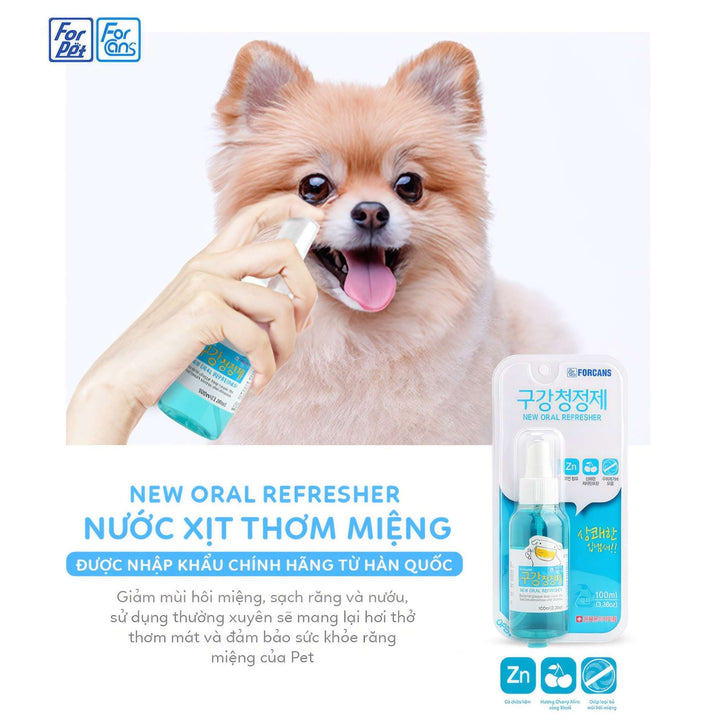 Kem Đánh Răng, Nước Xịt Thơm Miệng Forcans Cho Chó Mèo, 100ML