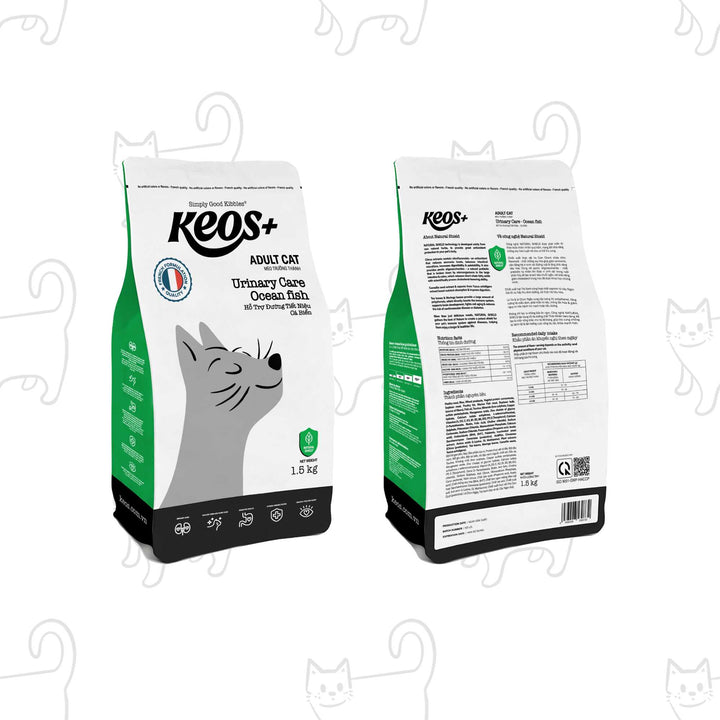 [350g - 1.5Kg] Hạt Keos+ Cho Mèo Trưởng Thành, Hỗ Trợ Tiết Niệu, Tiêu Búi Lông