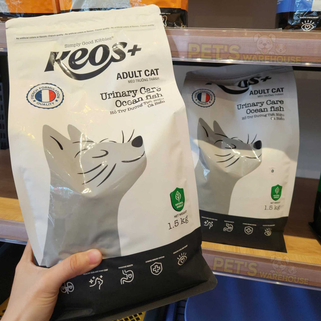 [350g - 1.5Kg] Hạt Keos+ Cho Mèo Trưởng Thành, Hỗ Trợ Tiết Niệu, Tiêu Búi Lông