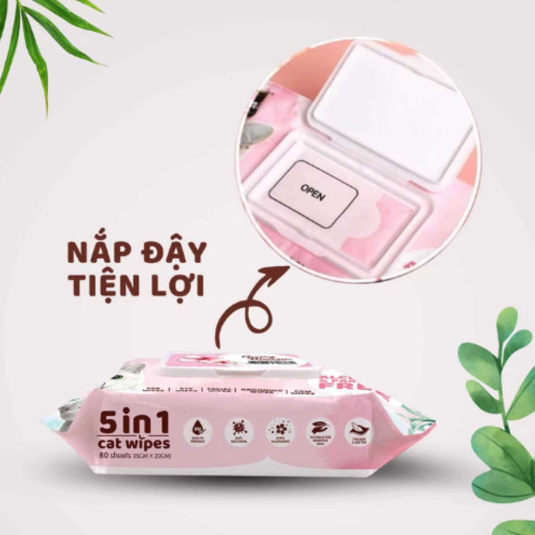 Khăn Ướt Kit Cat Kháng Khuẩn Cho Mèo, Gói 80 Tờ, Nhiều Hương