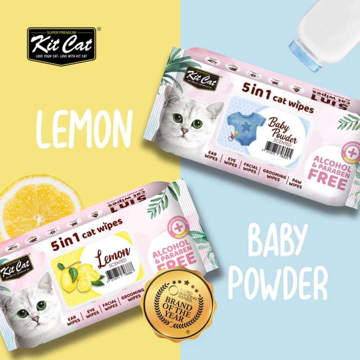 Khăn Ướt Kit Cat Kháng Khuẩn Cho Mèo, Gói 80 Tờ, Nhiều Hương