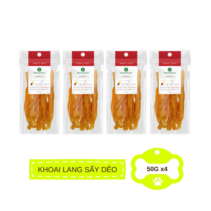 Snack Natural Core Khoai Lang Sấy Dẻo, Thịt Cuộn Khoai Lang Cho Chó