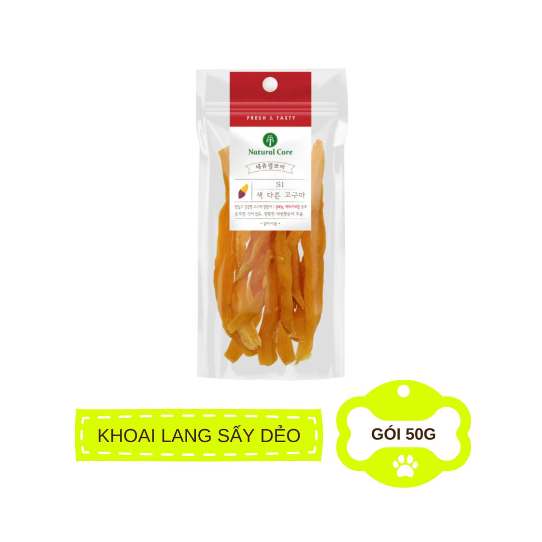 Snack Natural Core Khoai Lang Sấy Dẻo, Thịt Cuộn Khoai Lang Cho Chó