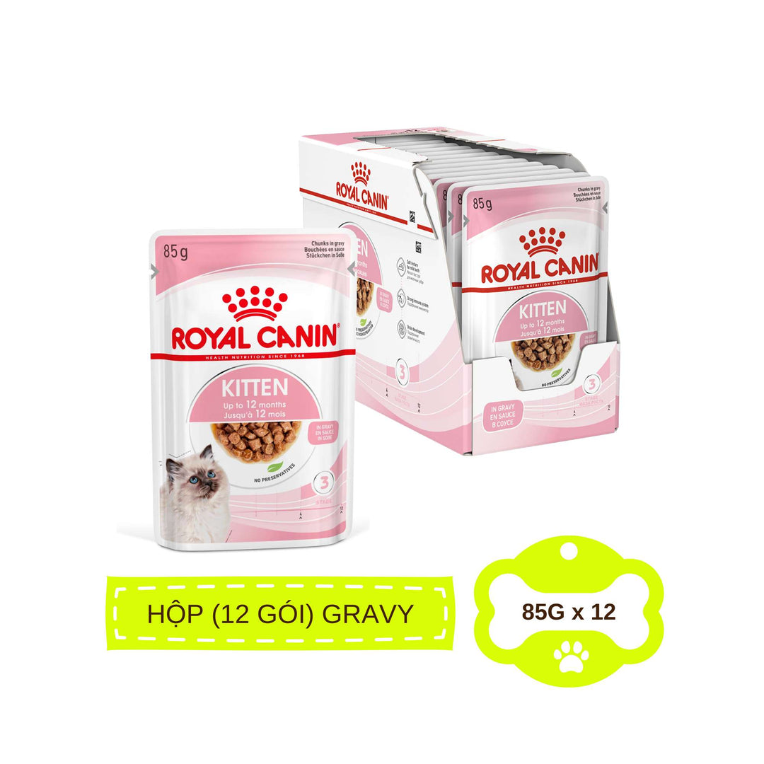 [Combo 3 - 12 Gói] Pate Mèo Con Royal Canin Kitten, Gói 85g