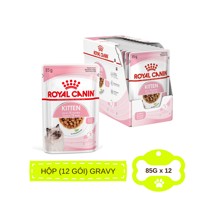 [Combo 3 - 12 Gói] Pate Mèo Con Royal Canin Kitten, Gói 85g