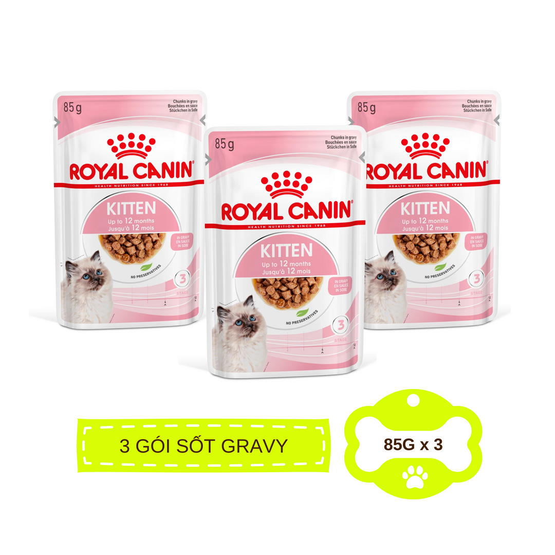 [Combo 3 - 12 Gói] Pate Mèo Con Royal Canin Kitten, Gói 85g