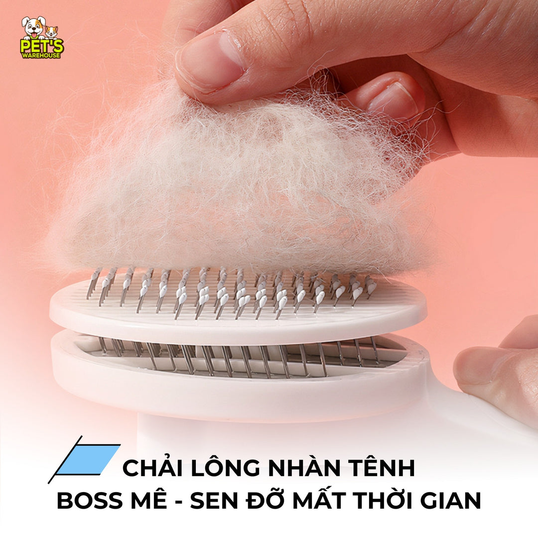 Lược Chải Lông Chó Mèo Có Nút Bấm, Gỡ Rối, Loại Bỏ Lông Rụng, Massage Nhẹ Nhàng, Màu Ngẫu Nhiên