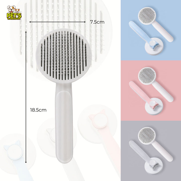 Lược Chải Lông Chó Mèo Có Nút Bấm, Gỡ Rối, Loại Bỏ Lông Rụng, Massage Nhẹ Nhàng, Màu Ngẫu Nhiên