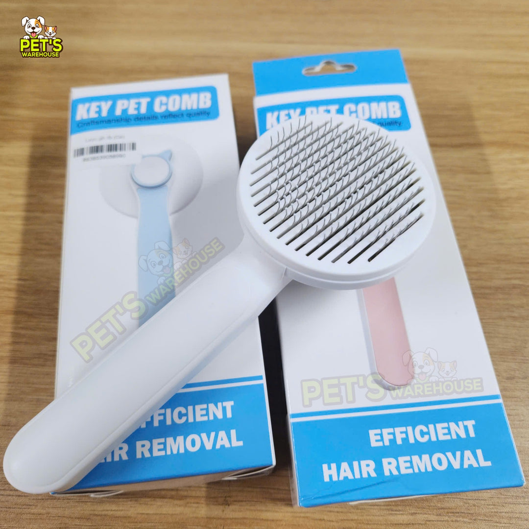 Lược Chải Lông Chó Mèo Có Nút Bấm, Gỡ Rối, Loại Bỏ Lông Rụng, Massage Nhẹ Nhàng, Màu Ngẫu Nhiên