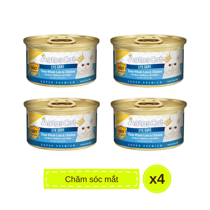 Pate Aatas Daily Defence, hỗ trợ chức năng cho mèo, lon 80g