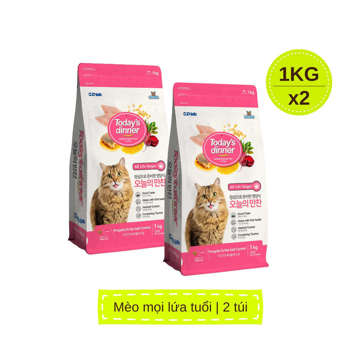 [1KG] Hạt Today's Dinner Mèo Mọi Lứa Tuổi