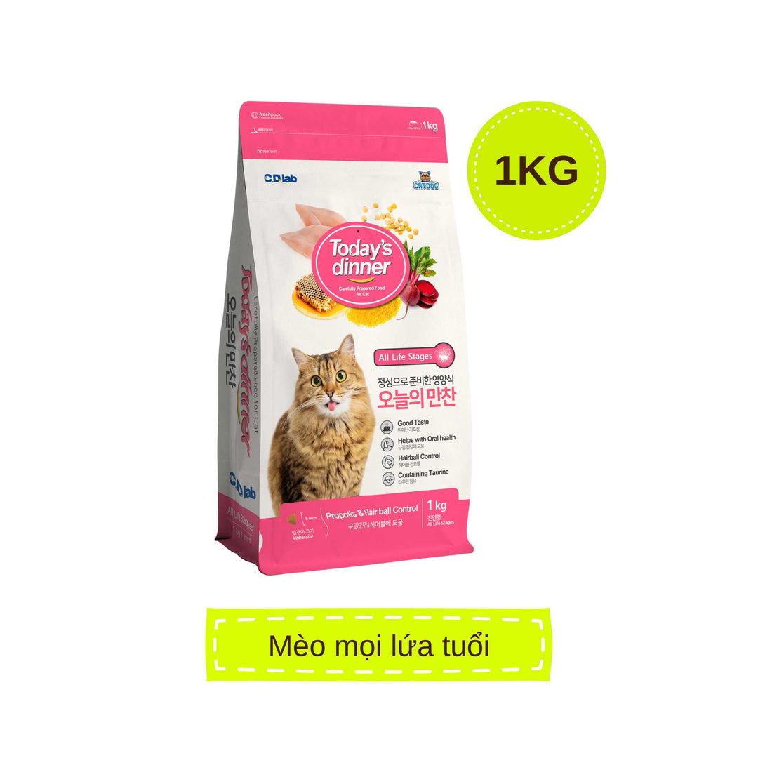 [1KG] Hạt Today's Dinner Mèo Mọi Lứa Tuổi