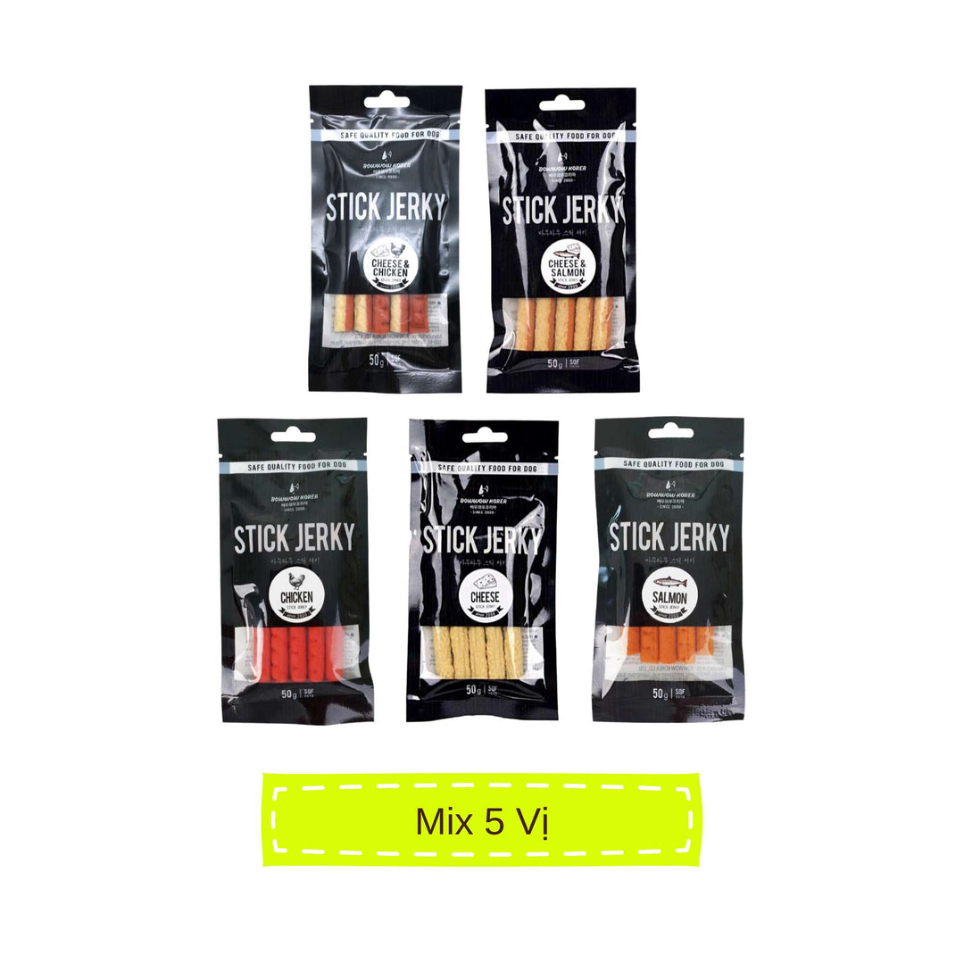 Snack Que Mềm Stick Jerky Bowwow Chó 50G