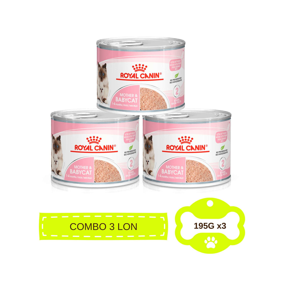 Pate Royal Canin Mother & Baby Cho Mèo Mẹ & Mèo Con 1 - 4 Tháng Tuổi, Lon 195g