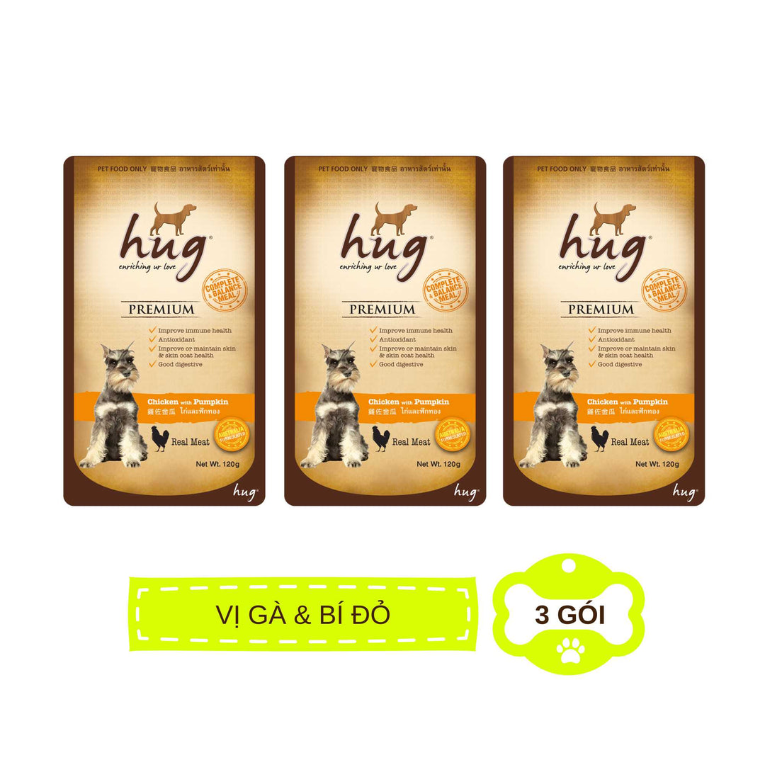 Pate Hug Cho Chó Trưởng Thành, Nhập Khẩu Từ Thái Lan, Nhiều Vị, Gói 120g