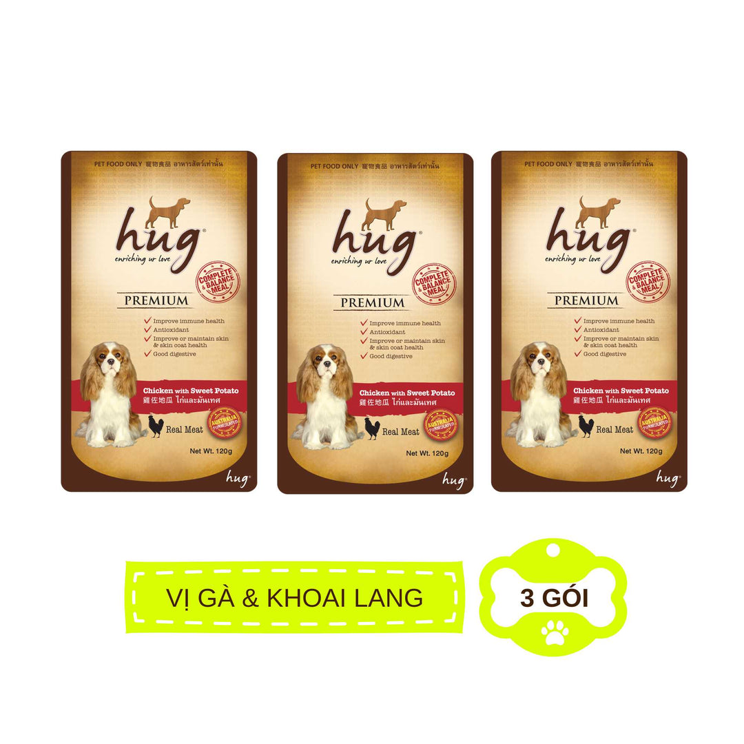 Pate Hug Cho Chó Trưởng Thành, Nhập Khẩu Từ Thái Lan, Nhiều Vị, Gói 120g