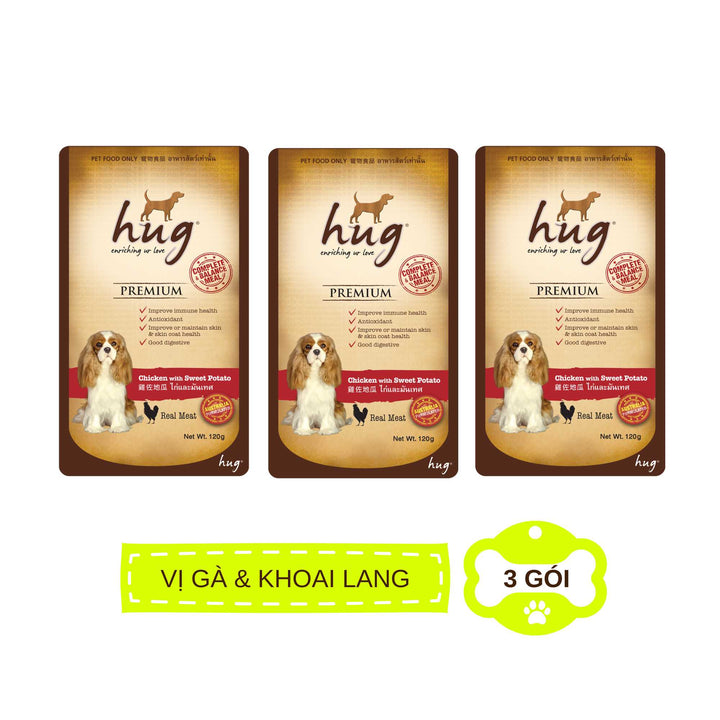 Pate Hug Cho Chó Trưởng Thành, Nhập Khẩu Từ Thái Lan, Nhiều Vị, Gói 120g