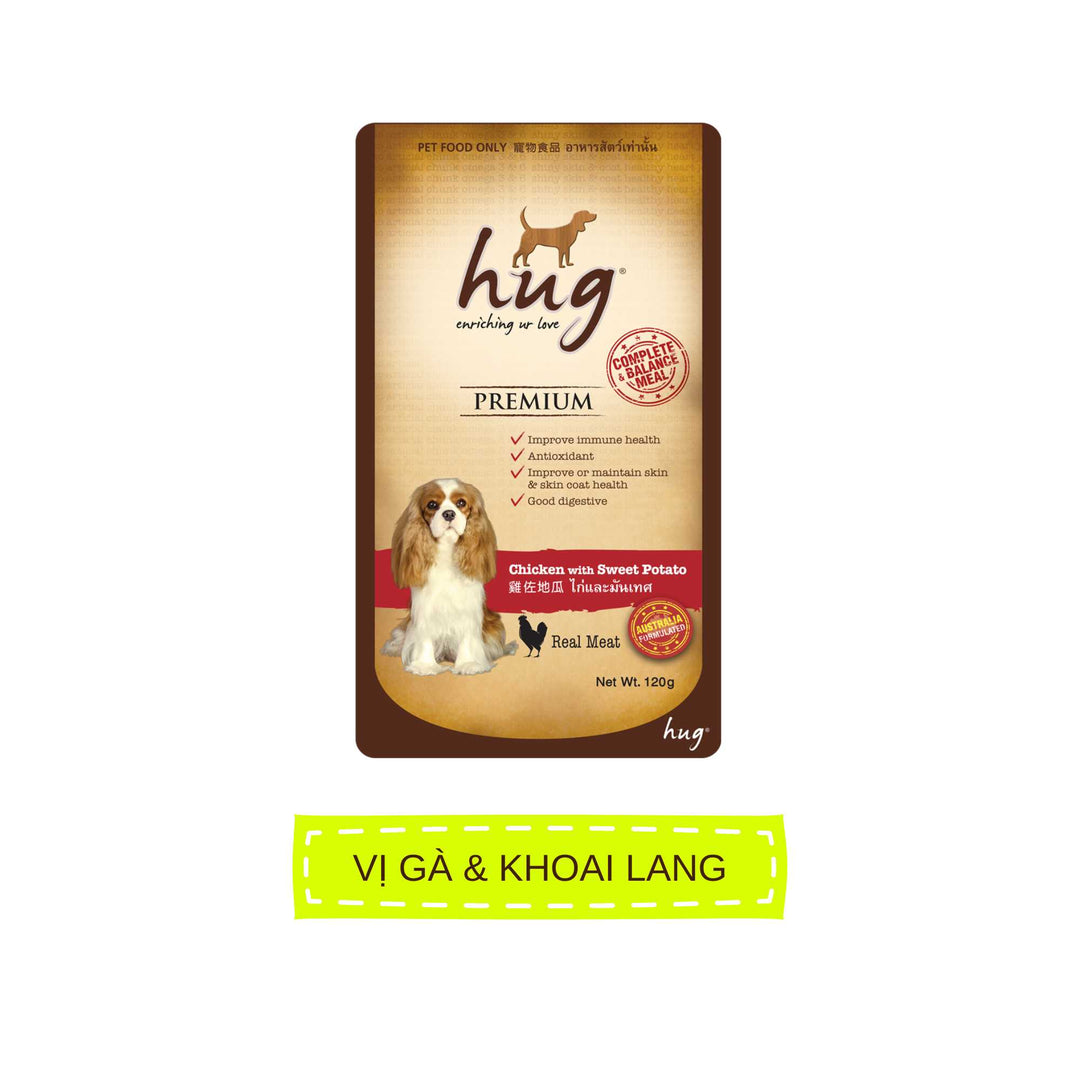 Pate Hug Cho Chó Trưởng Thành, Nhập Khẩu Từ Thái Lan, Nhiều Vị, Gói 120g
