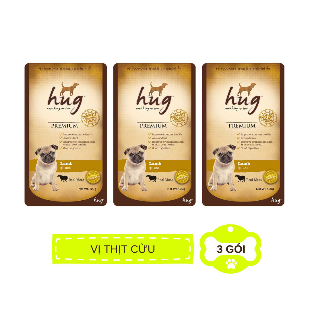 Pate Hug Cho Chó Trưởng Thành, Nhập Khẩu Từ Thái Lan, Nhiều Vị, Gói 120g