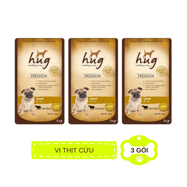 Pate Hug Cho Chó Trưởng Thành, Nhập Khẩu Từ Thái Lan, Nhiều Vị, Gói 120g