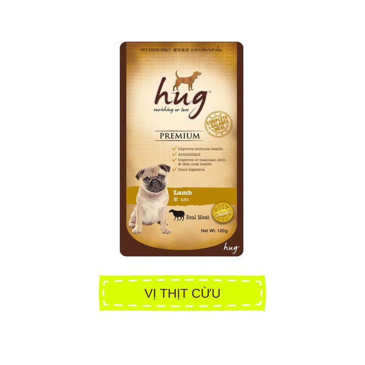Pate Hug Cho Chó Trưởng Thành, Nhập Khẩu Từ Thái Lan, Nhiều Vị, Gói 120g