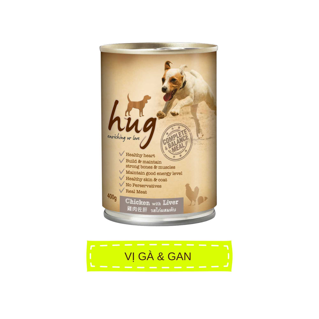 Pate Hug Cho Chó Trưởng Thành Từ 1 Tuổi, Nhiều Vị, Lon 400g