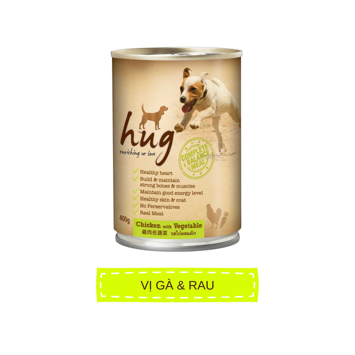Pate Hug Cho Chó Trưởng Thành Từ 1 Tuổi, Nhiều Vị, Lon 400g