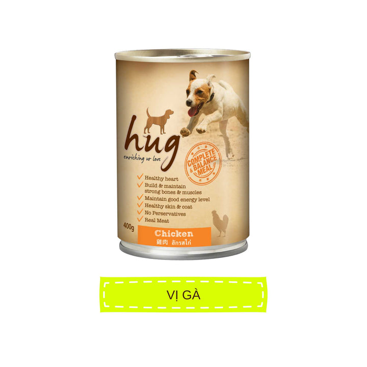 Pate Hug Cho Chó Trưởng Thành Từ 1 Tuổi, Nhiều Vị, Lon 400g