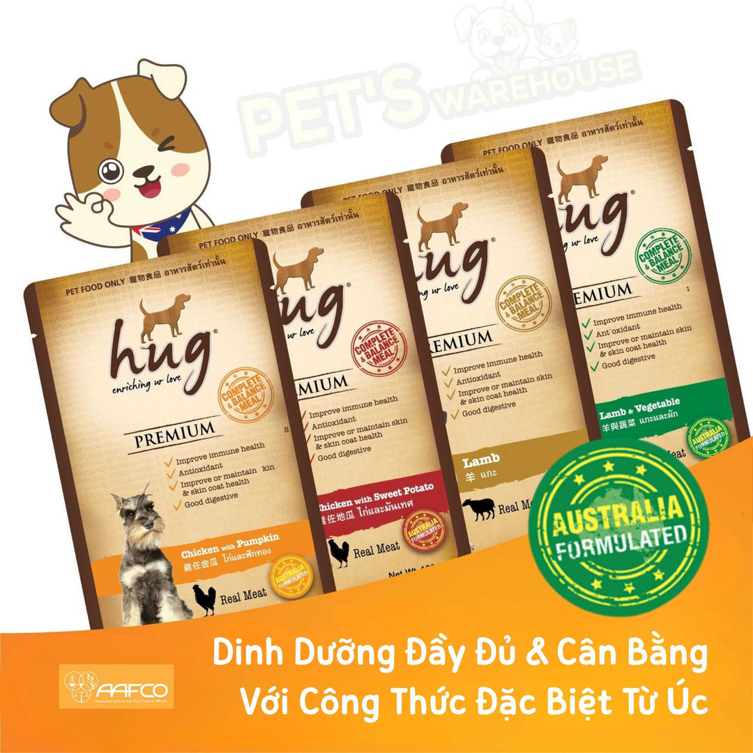 Pate Hug Cho Chó Trưởng Thành, Nhập Khẩu Từ Thái Lan, Nhiều Vị, Gói 120g