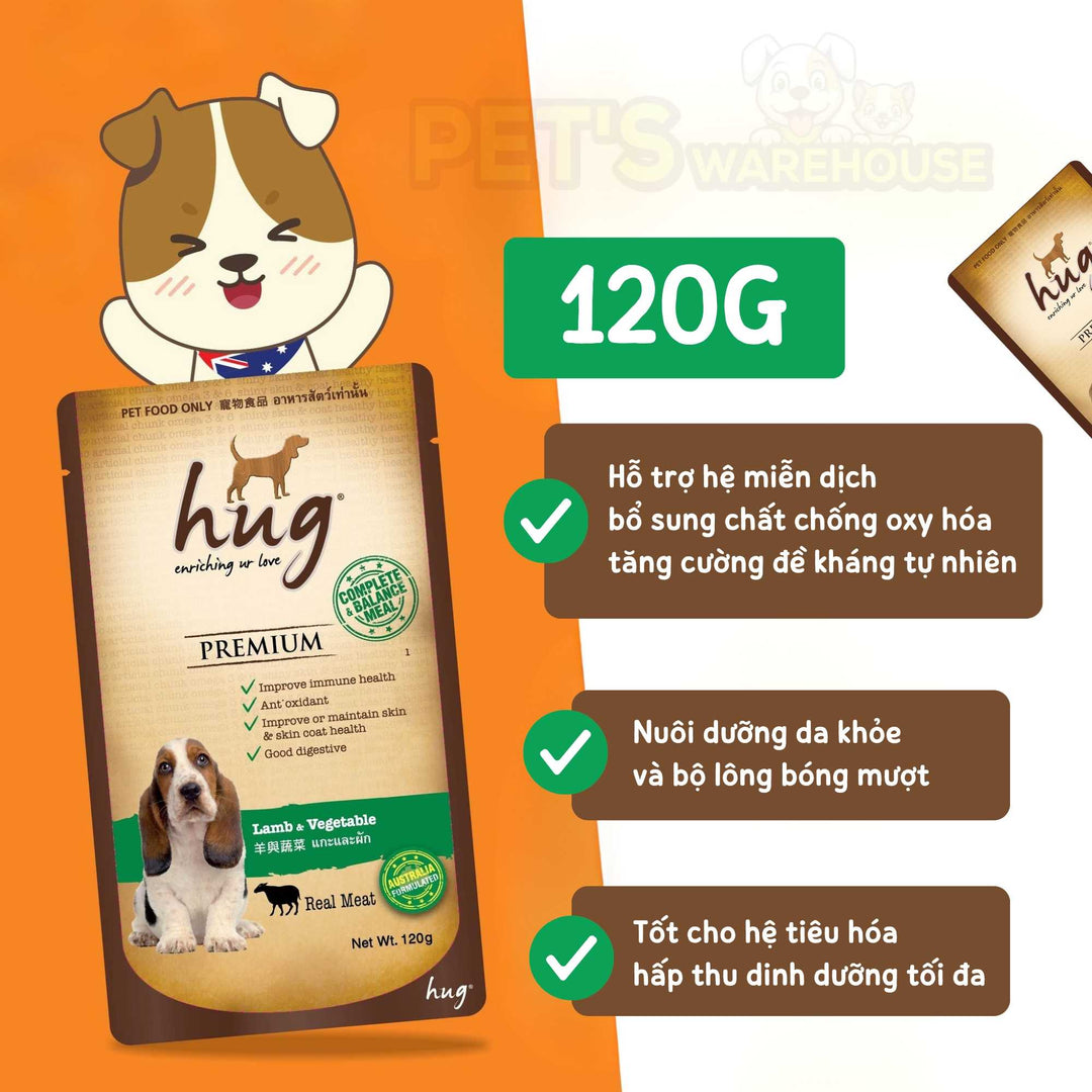 Pate Hug Cho Chó Trưởng Thành, Nhập Khẩu Từ Thái Lan, Nhiều Vị, Gói 120g
