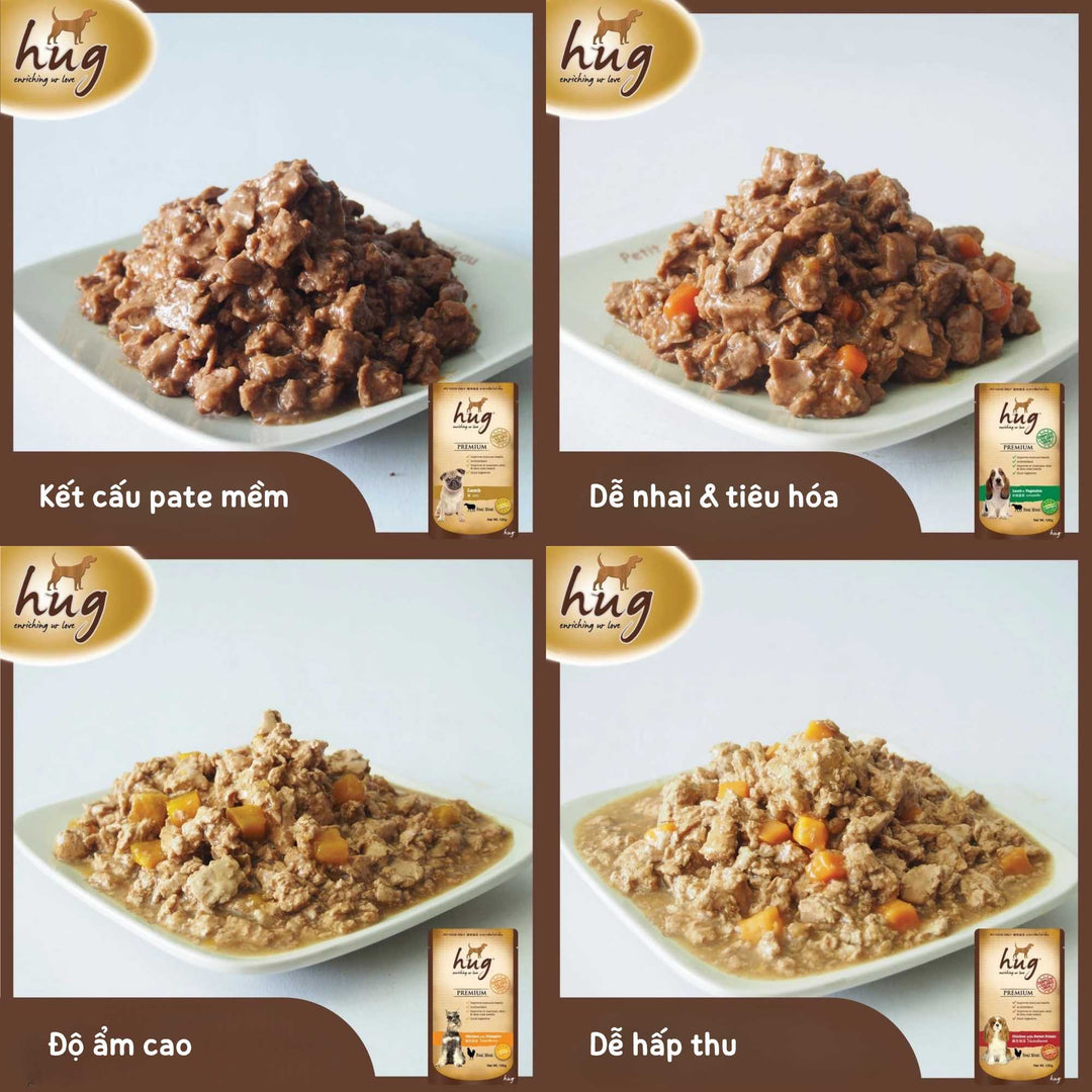 Pate Hug Cho Chó Trưởng Thành, Nhập Khẩu Từ Thái Lan, Nhiều Vị, Gói 120g