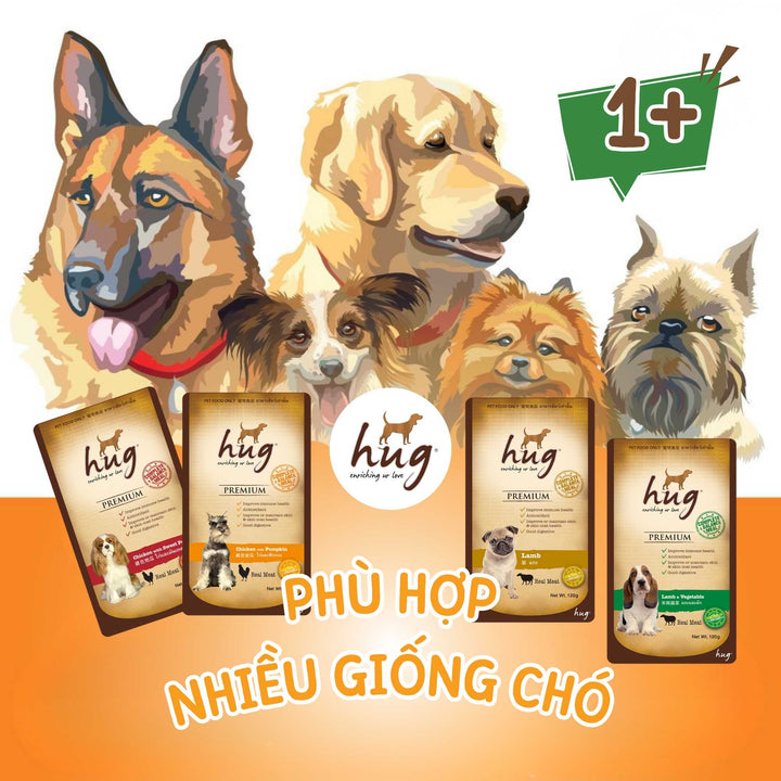Pate Hug Cho Chó Trưởng Thành, Nhập Khẩu Từ Thái Lan, Nhiều Vị, Gói 120g