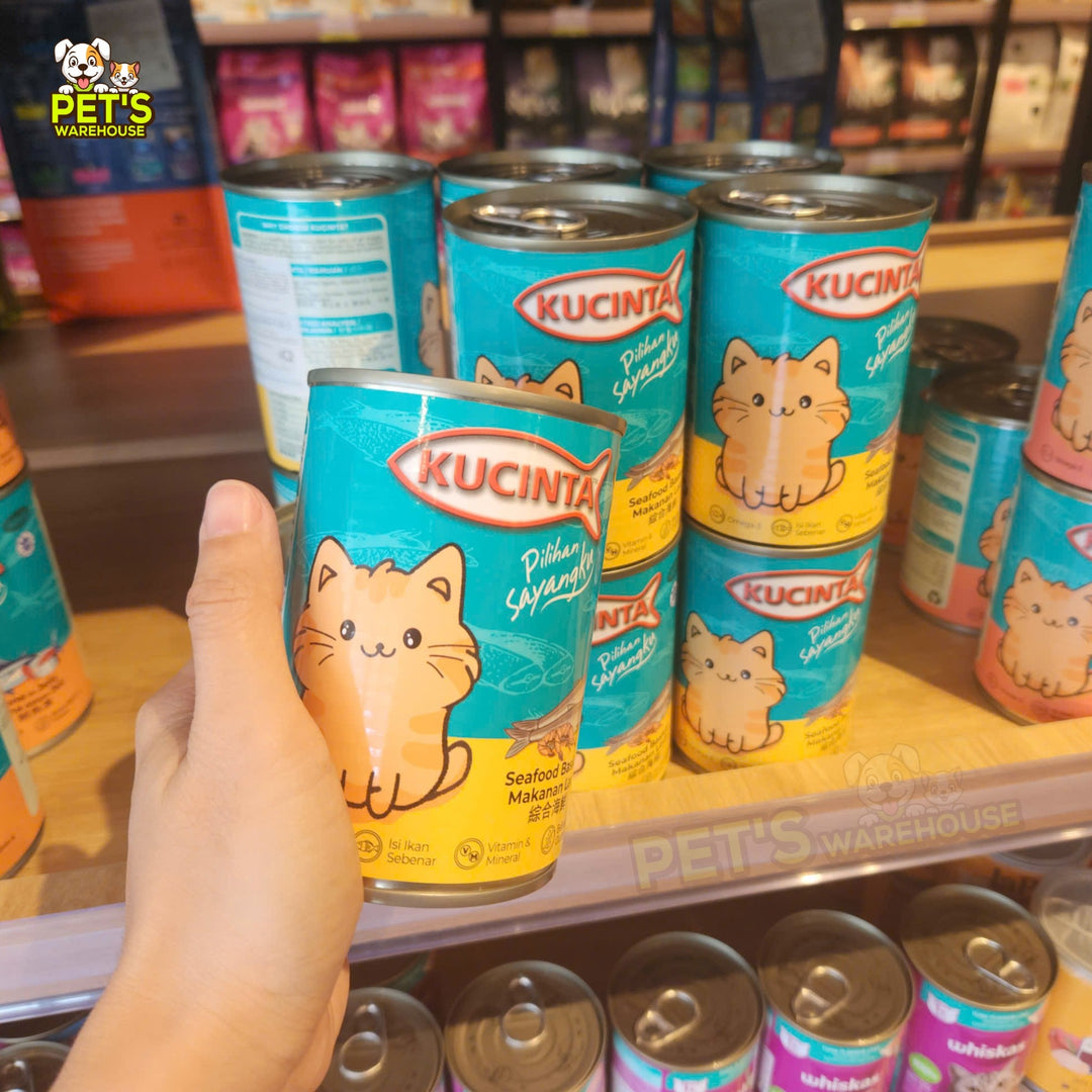 Pate Kucinta Cho Mèo Lon 400g, Thịt Cá & Hải Sản Thật, Nhiều Vị