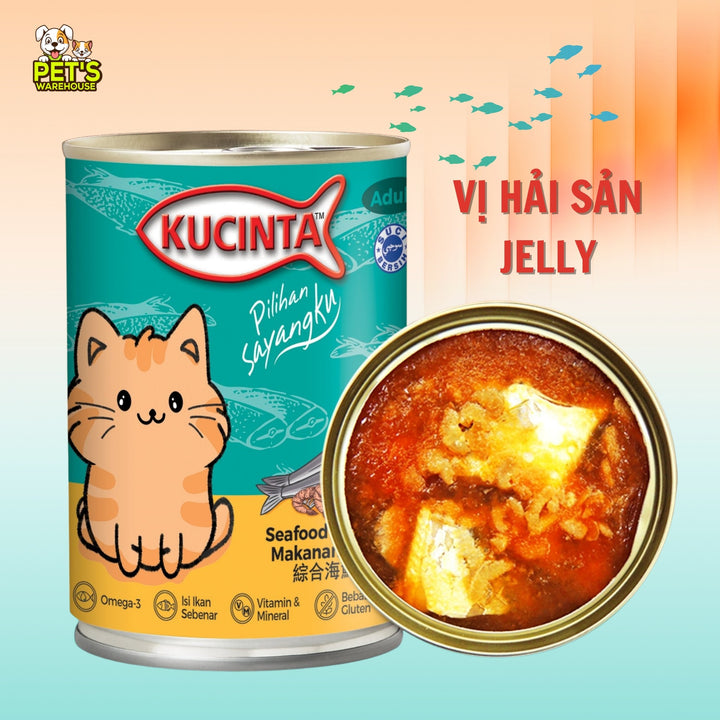 [Combo 12 - 24 Lon] Pate Kucinta Cho Mèo, Lon Lớn 400g Tiết Kiệm