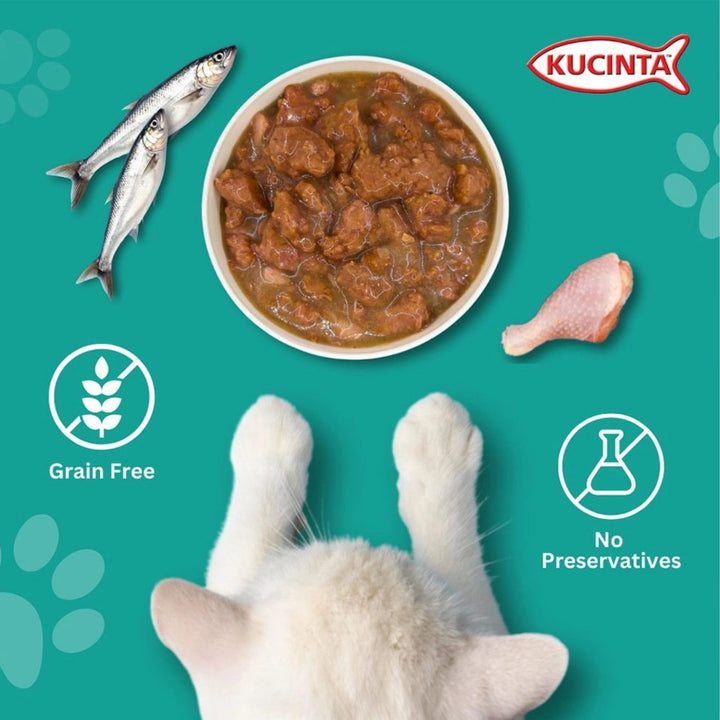 Pate Kucinta Cho Mèo Trưởng Thành, Gói 80g Tiện Lợi, Có Mix Vị