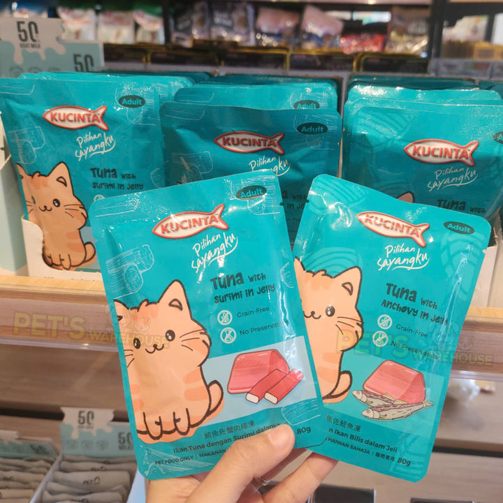 Pate Kucinta Cho Mèo Trưởng Thành, Gói 80g Tiện Lợi, Có Mix Vị