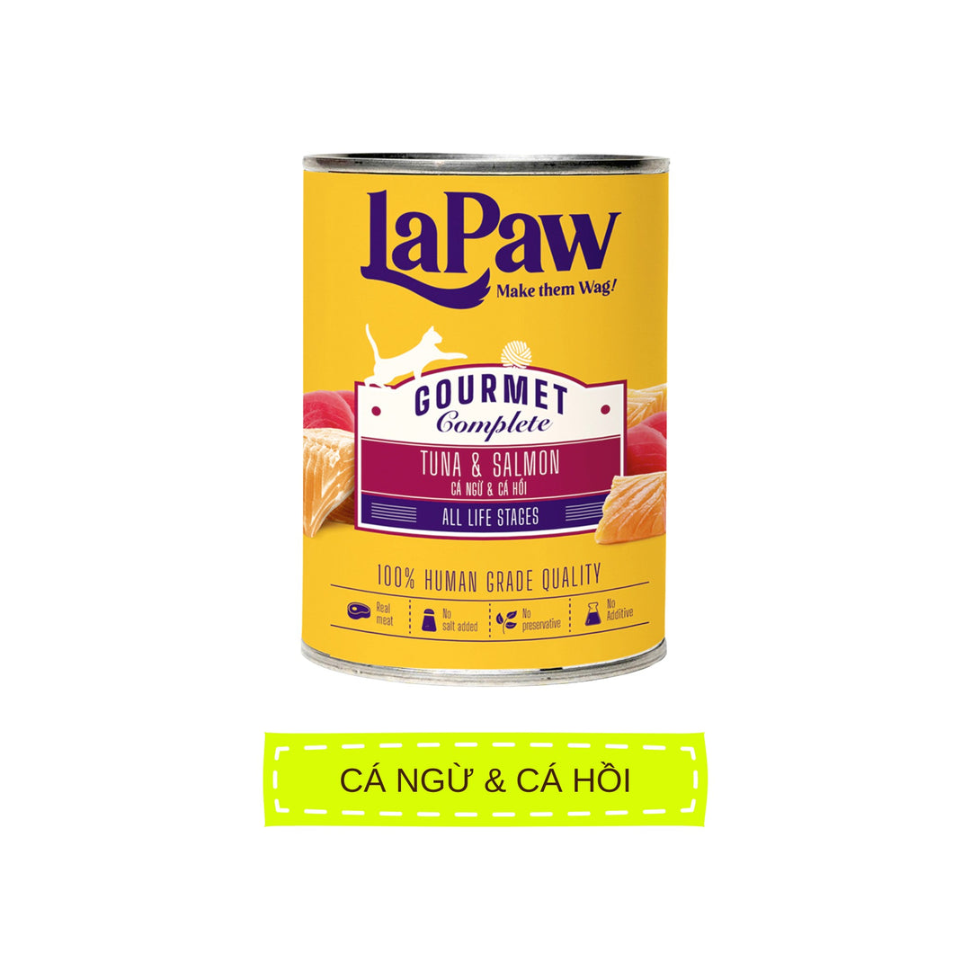 Pate LaPaw Gourmet Cho Mèo Mọi Lứa Tuổi, Lon 375g, Nhiều Vị