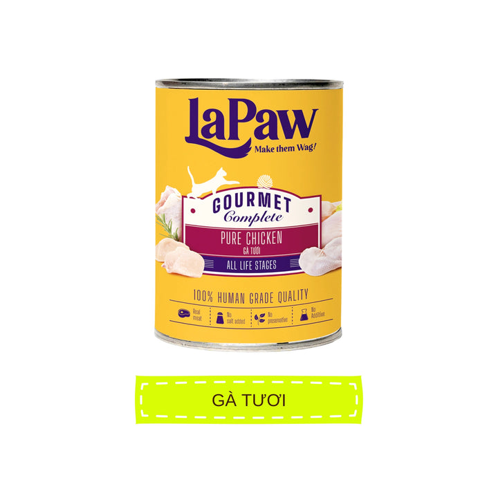 Pate LaPaw Gourmet Cho Mèo Mọi Lứa Tuổi, Lon 375g, Nhiều Vị